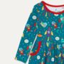 Organic Cotton Kids Space Skater Dress With Pockets, thumbnail 2 of 2