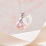 Pearl Pendant Necklace In Silver With Initial, thumbnail 6 of 12