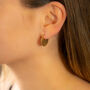 Gold Plated Silver Stolen Slice Drop Earrings, thumbnail 3 of 4