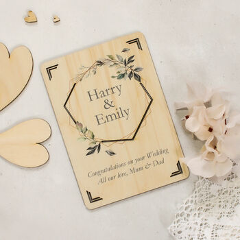 Personalised Wooden Wedding Or Engagement Card, 4 of 5