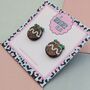 Christmas Pudding Glitter Christmas Resin Studs, thumbnail 4 of 4