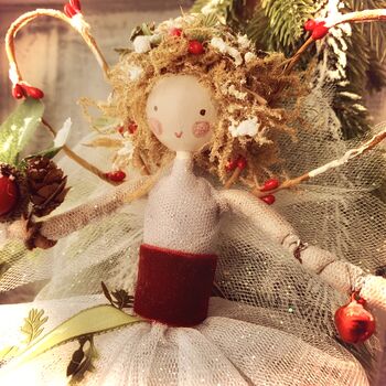 Personalised Red Berry Woodland Fairy Tree Topper, 2 of 12