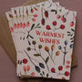 Set Of Six Warmest Wishes Botanical Christmas Cards, thumbnail 1 of 4