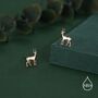 Sterling Silver Antelope / Deer / Gazelle Stud Earrings, thumbnail 4 of 12
