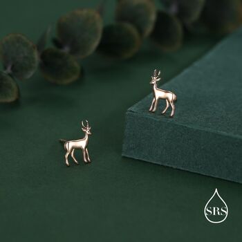 Sterling Silver Antelope / Deer / Gazelle Stud Earrings, 4 of 12