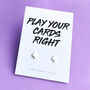 Ace Of Spades Silver Earrings With Choice Of Message Card, thumbnail 6 of 6