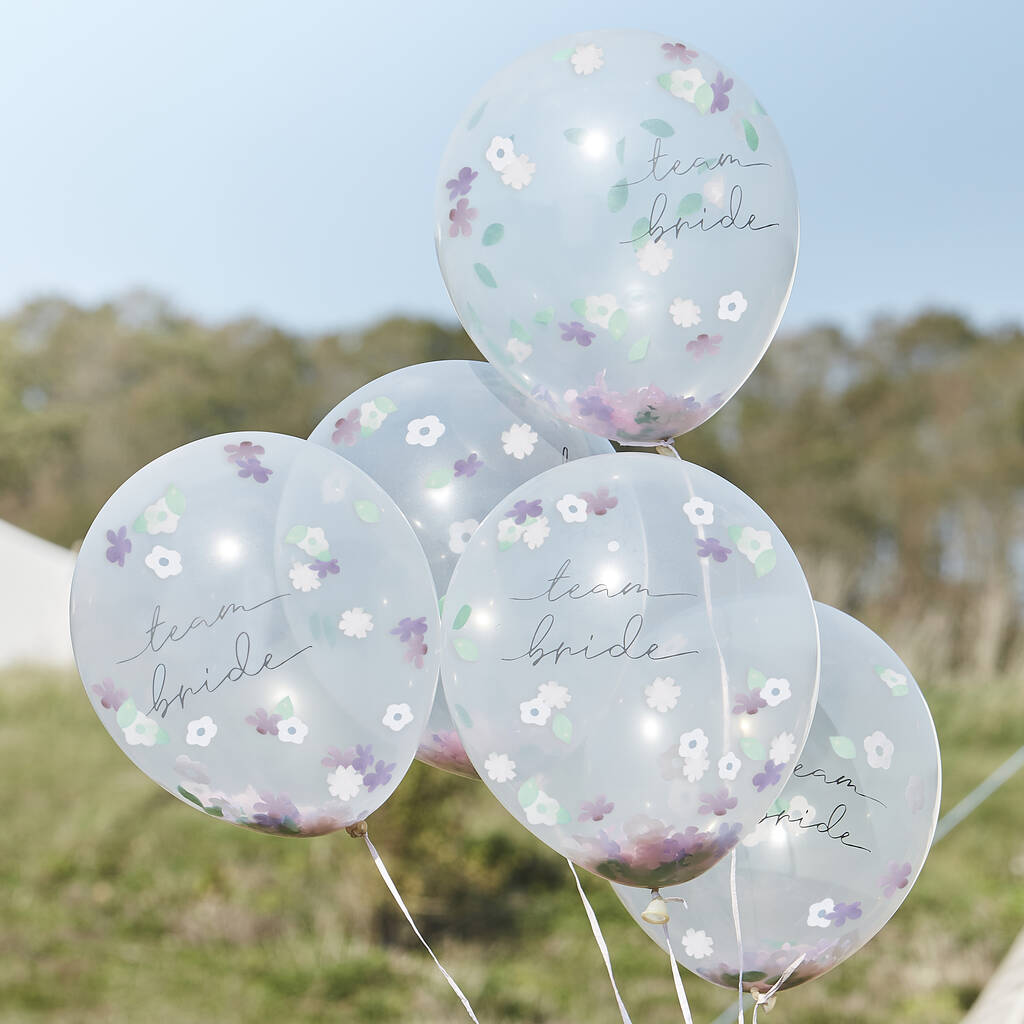 Boho Floral Confetti Hen Party Balloons, 1 of 3