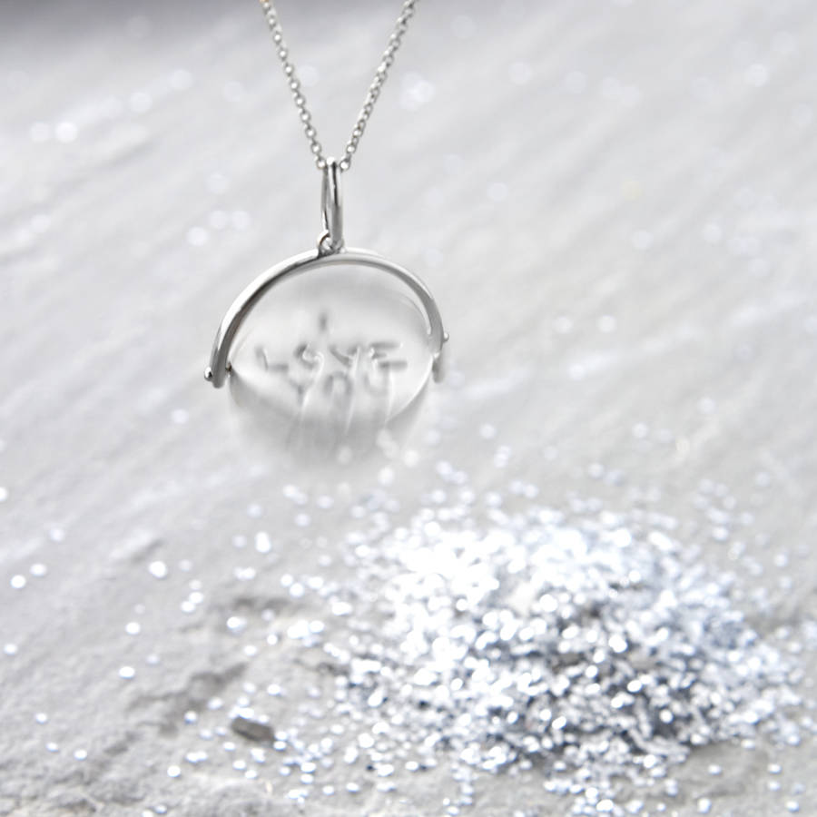 Personalised Silver 'i Love You' Spinner Disc Necklace By Hurleyburley