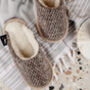 Pure Wool Taupe Mules, thumbnail 2 of 7