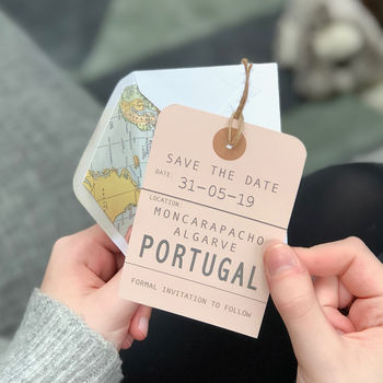 Save The Date Map Luggage Tag, 4 of 12