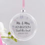 Personalised 'Wedding' Patterned Flat Glass Bauble, thumbnail 2 of 7