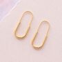 Oval Hoop Minimalist Sterling Silver Earrings, thumbnail 5 of 7