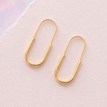 Oval Hoop Minimalist Sterling Silver Earrings, 5 of 7