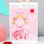 Personalised Rag Doll Girl Birthday Card, thumbnail 1 of 8