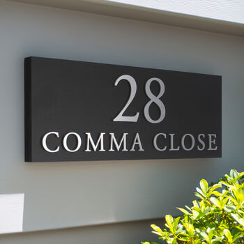 Personalised House Sign With Raised Silver Lettering, 4 of 8