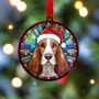Basset Hound In Santa Hat Suncatcher Decoration, thumbnail 2 of 6