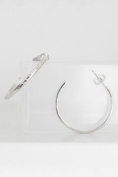 Sterling Silver Textured Hoops, 4 of 5