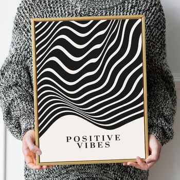 Custom Bauhaus Good Vibrations Black White Vibes Art Print, 3 of 8