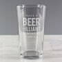 Personalised Beer Illiant Birthday Pint Glass, thumbnail 2 of 4