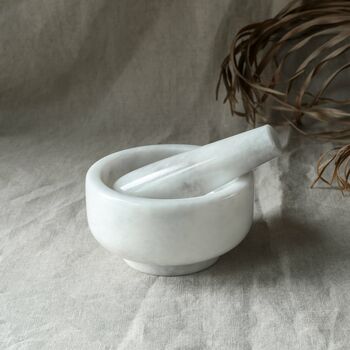 Luxury White Marble Pestle And Mortar, 3 of 6