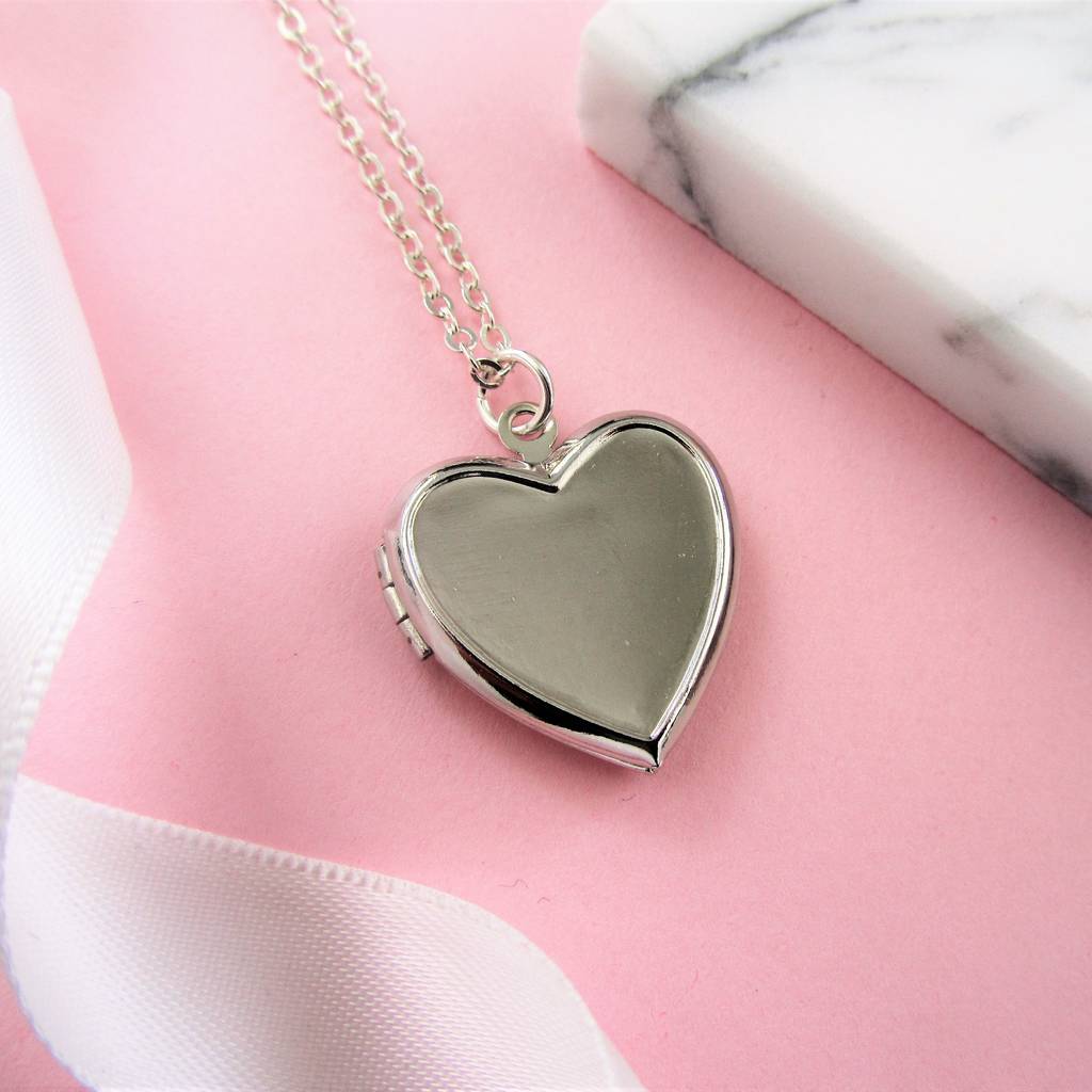 Silver Heart Locket Necklace Gift For Her By MADISON HONEY JEWELLERY