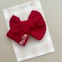 Red Personalised Hair Bow Red Christmas, thumbnail 2 of 3