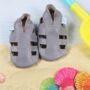 Dotty Fish Grey Soft Leather Sandals With Barefoot Soles, thumbnail 4 of 7