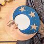 Wooden Celestial Moon And Star Mini Mirror, thumbnail 1 of 6