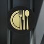 Kitchen Door Sign In Matte Black Acrylic With Raised Plate And Cutlery Design, thumbnail 3 of 3