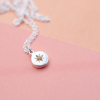 Circle Confetti Personalised Birthstone Charm Necklace, 5 of 9