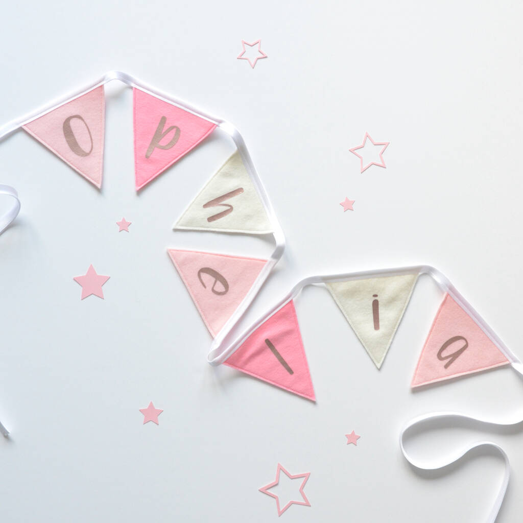Personalised Shades Of Pink Bunting, 1 of 6