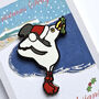 Christmas Seagull Enamel Pin, thumbnail 8 of 8