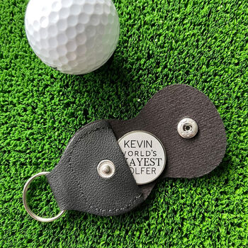 Personalised Okayest Golfer Golf Ball Marker And Holder, 2 of 2