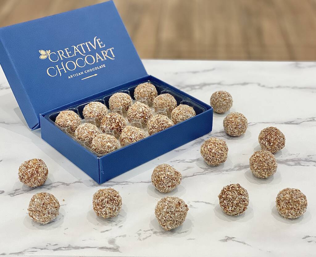 Coconut And White Chocolate Truffles Box Of Twelve By Creative Chocoart