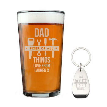 Gifts For Him Pint Glass And Bottle Opener Set, 2 of 5