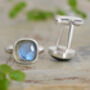 Natural Labradorite Cufflinks In Solid Sterling Silver, thumbnail 3 of 3