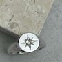 Sterling Silver Signet Ring Moonstone, thumbnail 3 of 9