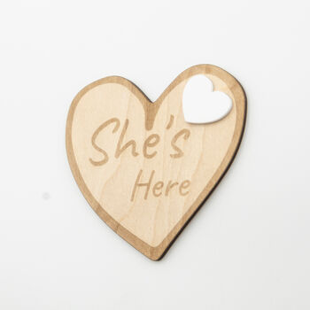 She’s Here Baby Plaque With Heart Accent, 3 of 9