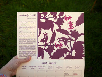 Welsh Language Herbal Calendar 2026, 8 of 8