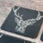 Set Of Four Stag Prince Slate Coasters, thumbnail 4 of 4