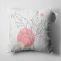 Cushion Cover With Abstract Pink And Black Leaf Design, thumbnail 4 of 7