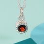 Garnet Sterling Silver January Birthstone Necklace, thumbnail 1 of 4