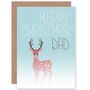 Cute Reindeer Deer In Winter Mist Christmas Dad Card, thumbnail 1 of 4