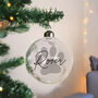 Personalised Paw Print Glass Bauble, thumbnail 2 of 4