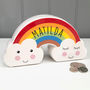 Children's Personalised Rainbow Money Box, thumbnail 1 of 4