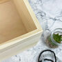 Personalised Bold Custom Text Pine Photo Memory Box Five Sizes 16cm | 20cm | 26cm | 30cm | 36cm, thumbnail 6 of 9