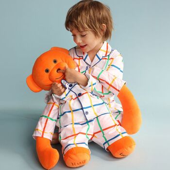 Max Hug Me Boys Pyjama Set With Matching Mega Size Teddy Bear, 4 of 6