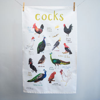 'Cocks' Illustrated Bird Tea Towel, 3 of 3