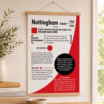 Personalised 80th Birthday Gift Birth Year Print For Football Fans, 5 of 12