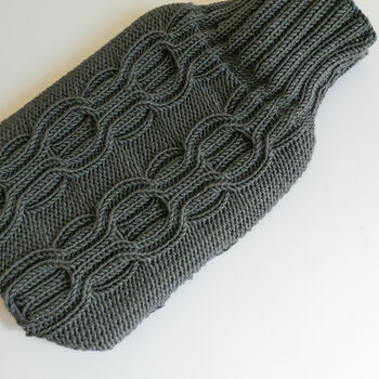 Cashmere Hand Knit Hot Water Bottle *Grey, 4 of 4